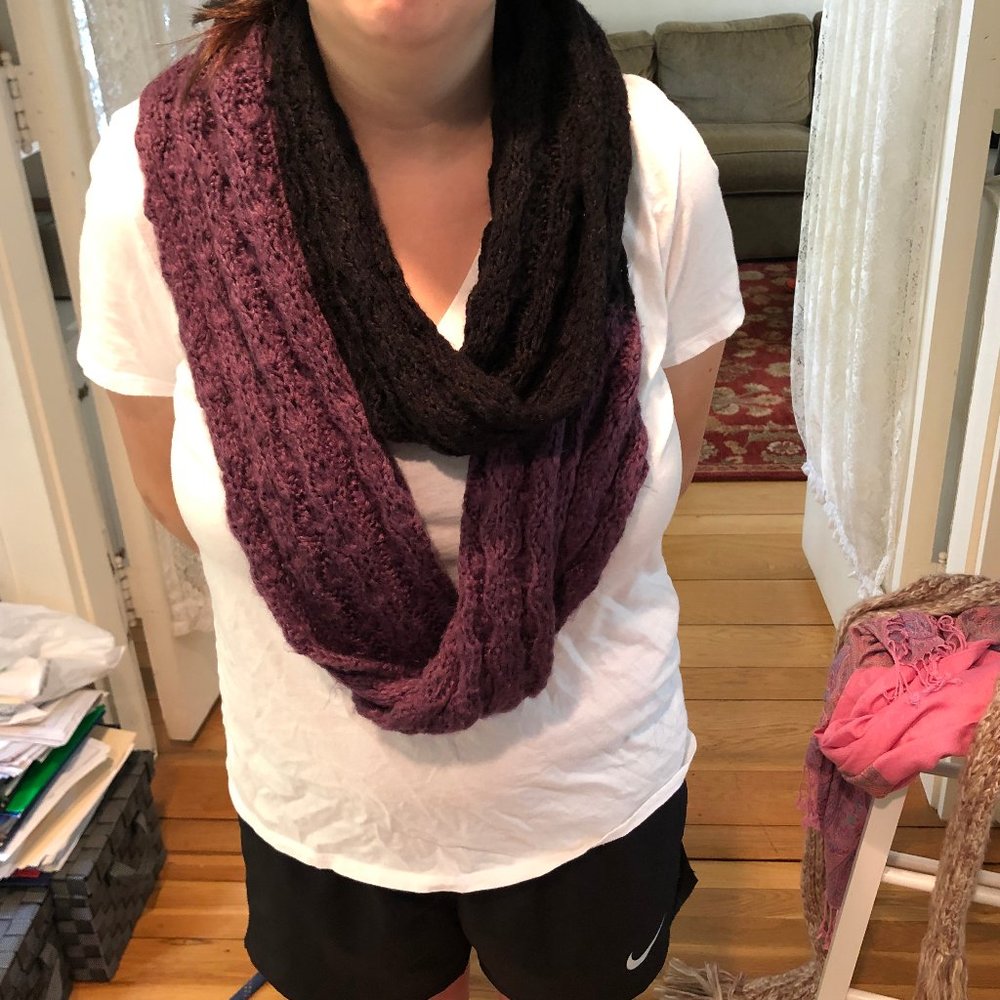 Purple & Black Infinity Scarf